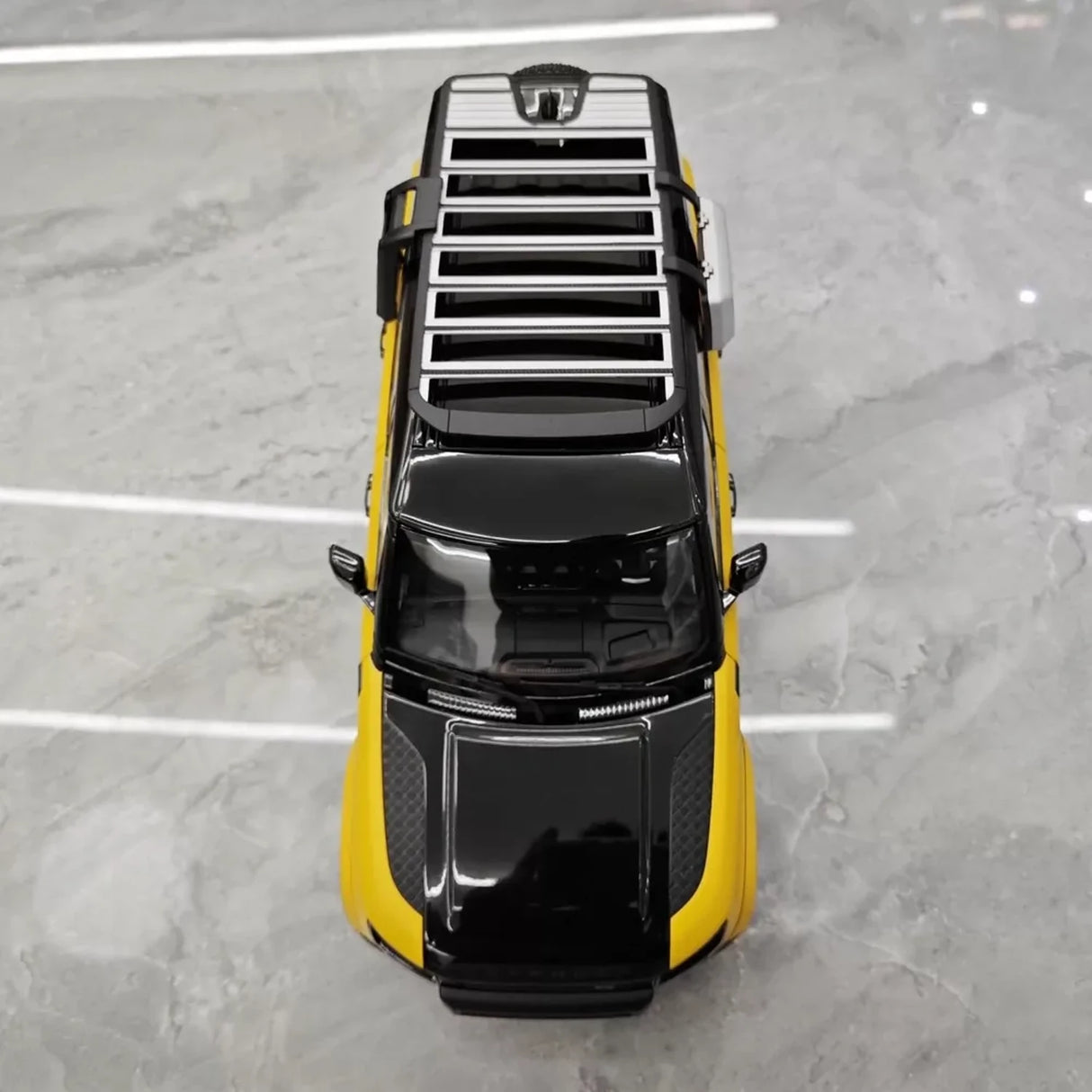 Almost Real Land Rover 2021 Defender 90 Trophy Livery Yellow and Black 1:18 – Collectible Diecast Model Die-Cast