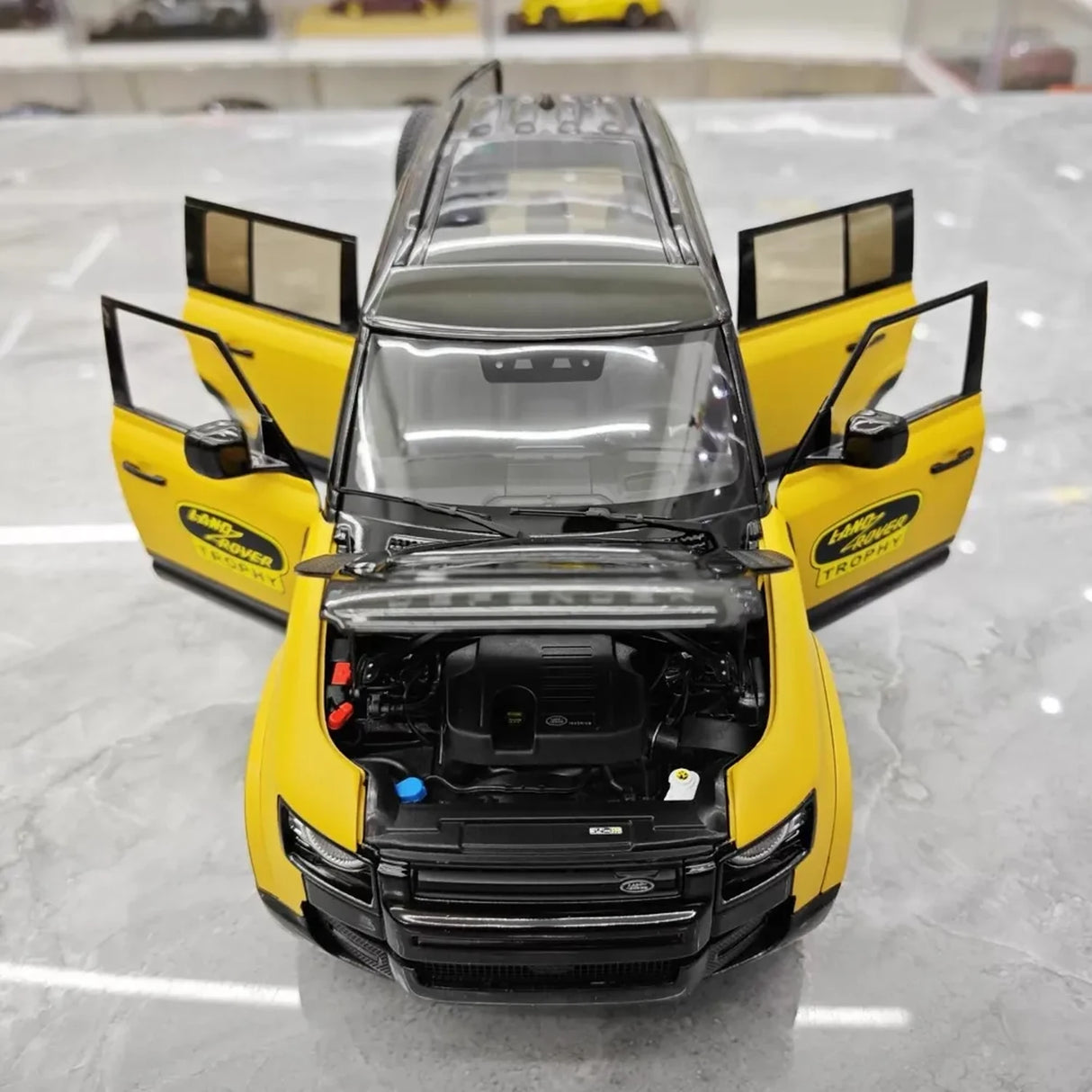 Almost Real Land Rover 2021 Defender 90 Trophy Livery Yellow and Black 1:18 – Collectible Diecast Model Die-Cast