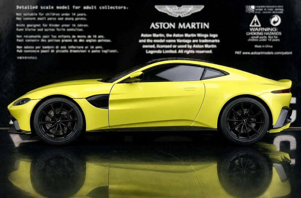 AutoArt Aston Martin 2019 Vantage Lemon Yellow 1:18 – Collectible Diecast Model Die-Cast