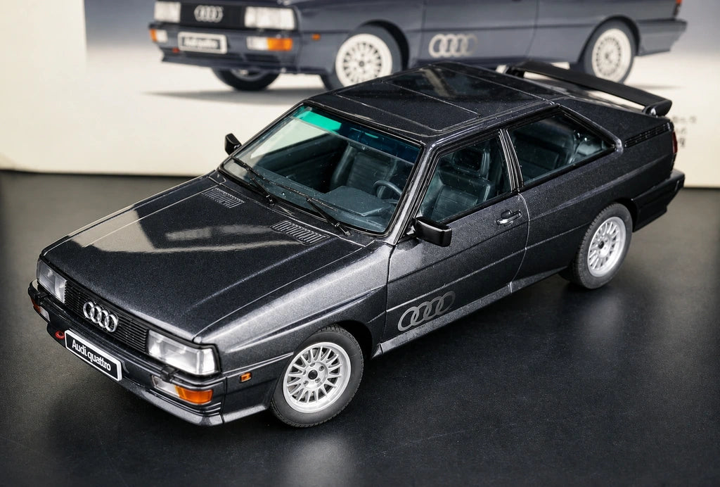 AutoArt Audi 1981 كواترو LWB سيلفر آند رمادي 1:18 – نموذج معدني قابل للجمع من القالب المصبوب