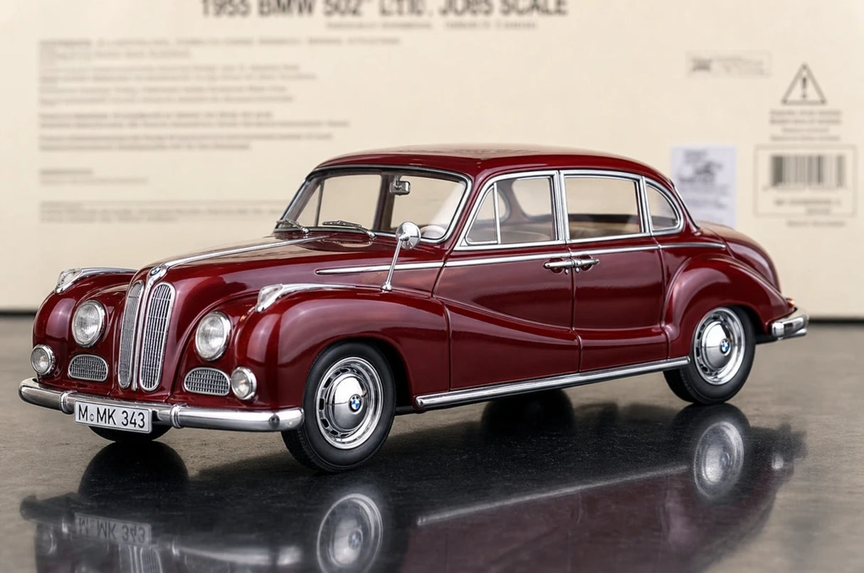 AutoArt BMW 1955 502 Burgundy 1:18 – Collectible Diecast Model Die-Cast