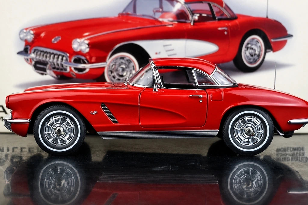 AutoArt شيفروليه 1962 كورفيت C1 ريد 1:18 – نموذج معدني قابل للجمع مصبوب.