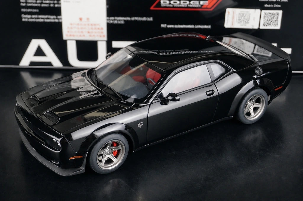AutoArt Dodge 2023 Challenger SRT Super Stock Black 1:18 – Collectible Diecast Model Die-Cast