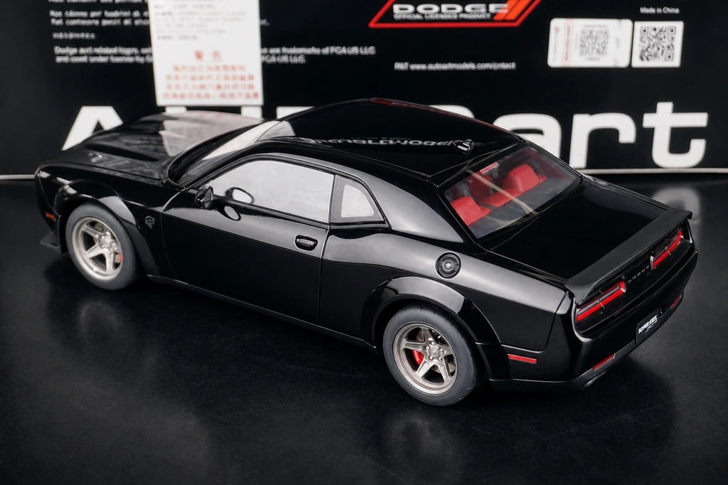 AutoArt Dodge 2023 Challenger SRT Super Stock Black 1:18 – Collectible Diecast Model Die-Cast