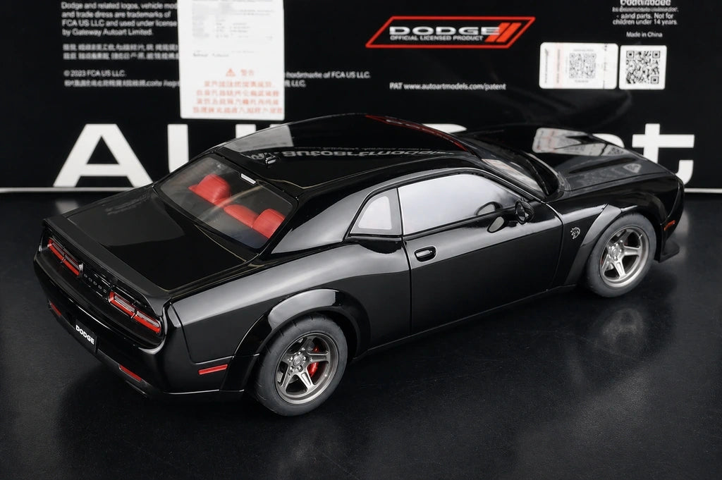 AutoArt Dodge 2023 Challenger SRT Super Stock Black 1:18 – Collectible Diecast Model Die-Cast
