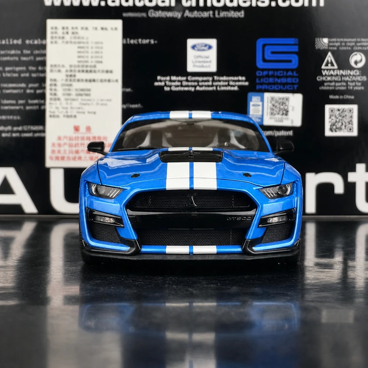 AutoArt Ford 2010 Shelby Mustang GT500 Blue 1:18 – Modello da collezione pressofuso