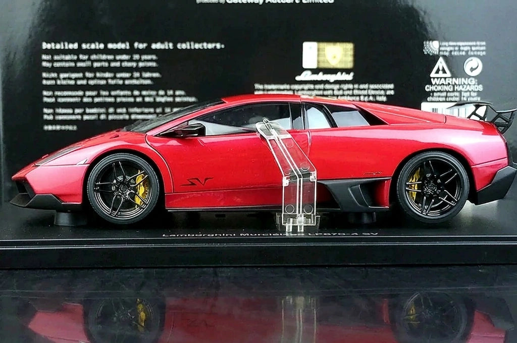 AutoArt Lamborghini 2009 مورسيلاجو LP670-4 SV تشيري ريد 1:18 – نموذج معدني قابل للجمع مصبوب.