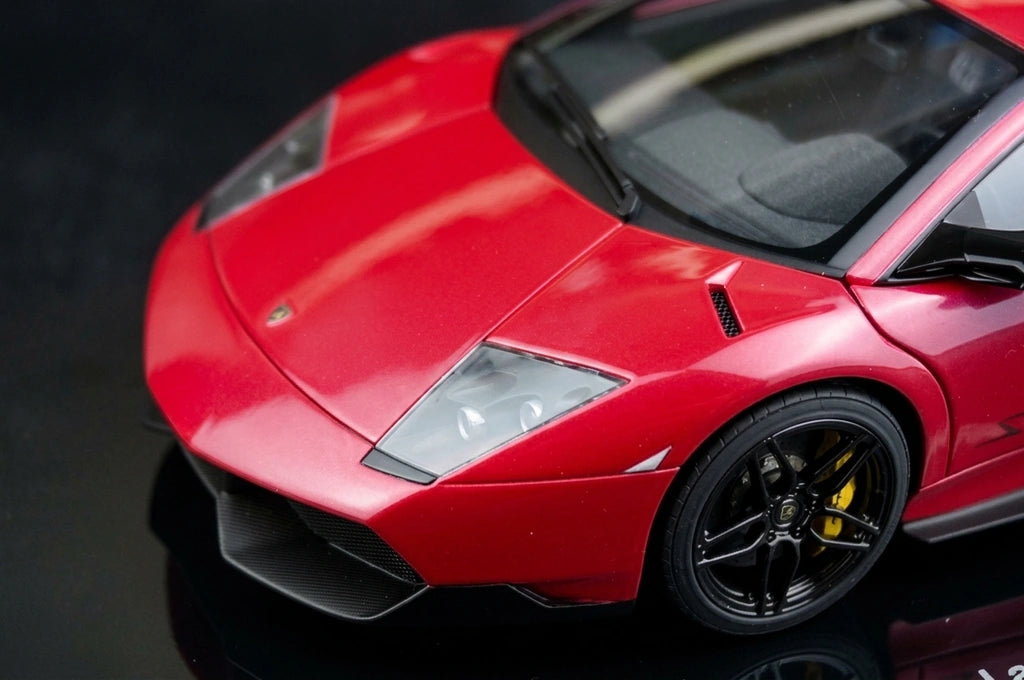 AutoArt Lamborghini 2009 مورسيلاجو LP670-4 SV تشيري ريد 1:18 – نموذج معدني قابل للجمع مصبوب.