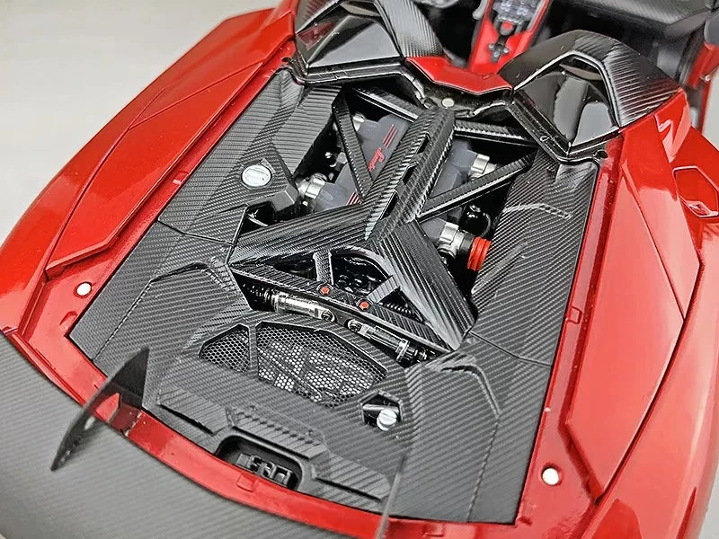 AutoArt Lamborghini 2012 Aventador جي ريد 1:18 – نموذج معدني قابل للجمع من القالب المصبوب