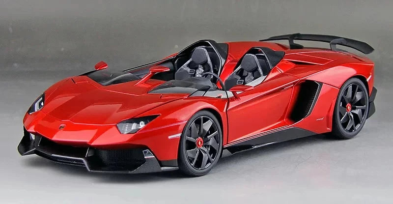 AutoArt Lamborghini 2012 Aventador جي ريد 1:18 – نموذج معدني قابل للجمع من القالب المصبوب