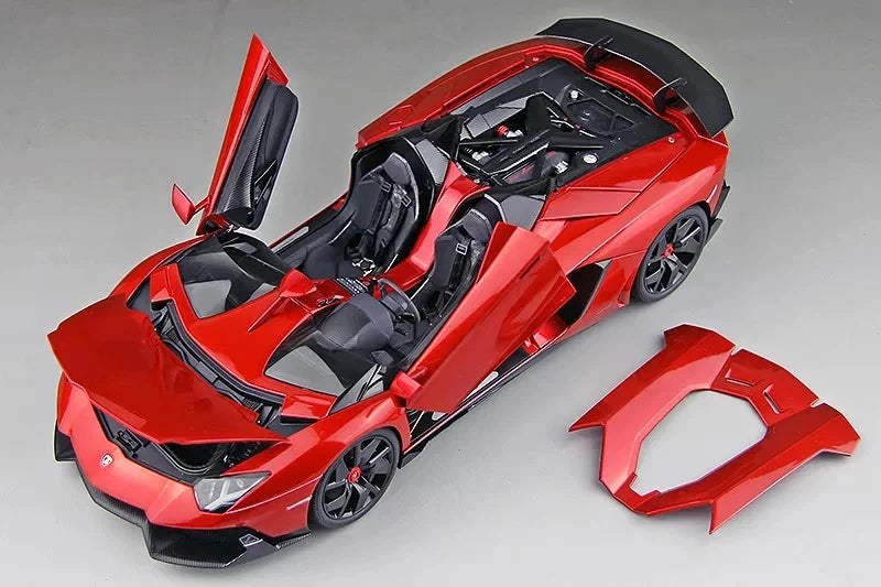 AutoArt Lamborghini 2012 Aventador جي ريد 1:18 – نموذج معدني قابل للجمع من القالب المصبوب
