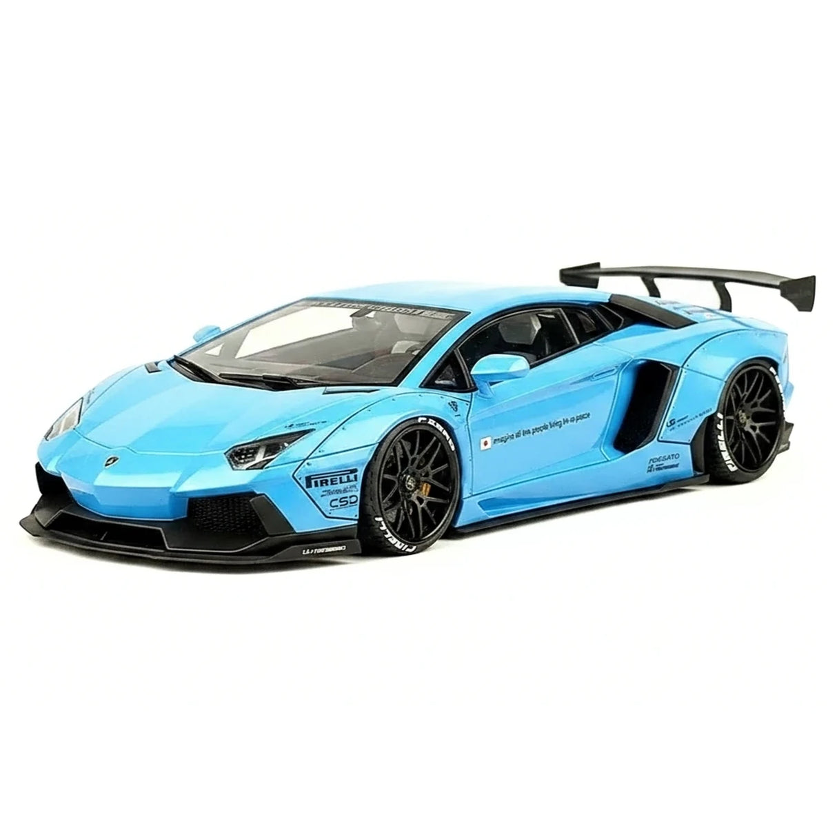 AutoArt Lamborghini 2012 Aventador LP700-4 LB-ووركس بلو 1:18 – نموذج معدني قابل للجمع من القالب المصبوب