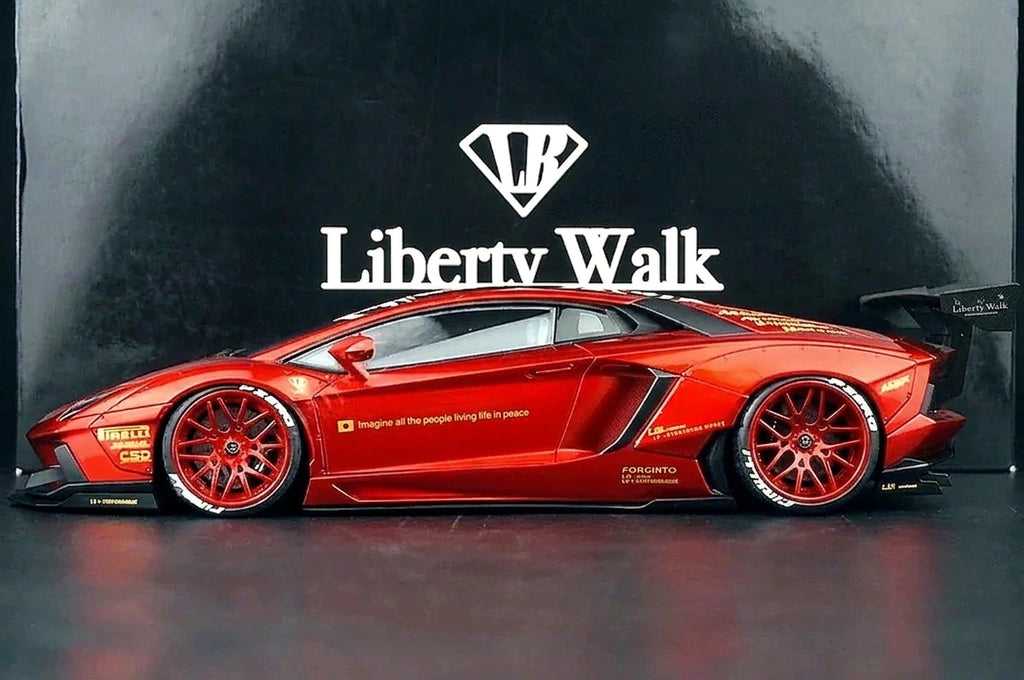 AutoArt Lamborghini 2012 Aventador LP700-4 LB-ووركس بورغندي 1:18 – نموذج معدني قابل للجمع مصنوع من القالب المصبوب