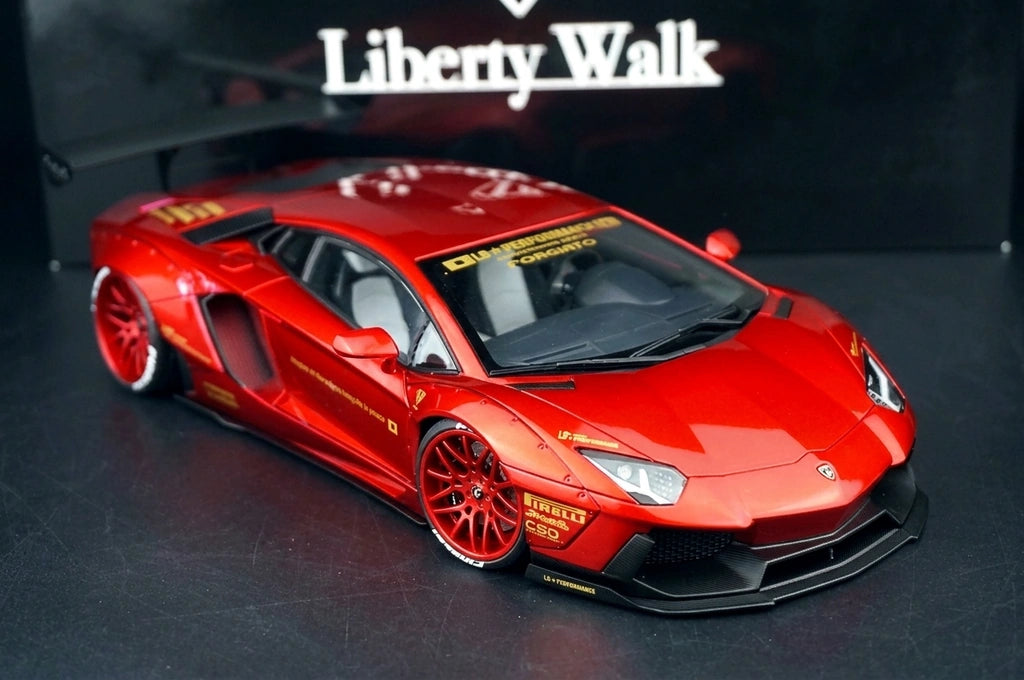 AutoArt Lamborghini 2012 Aventador LP700-4 LB-ووركس بورغندي 1:18 – نموذج معدني قابل للجمع مصنوع من القالب المصبوب