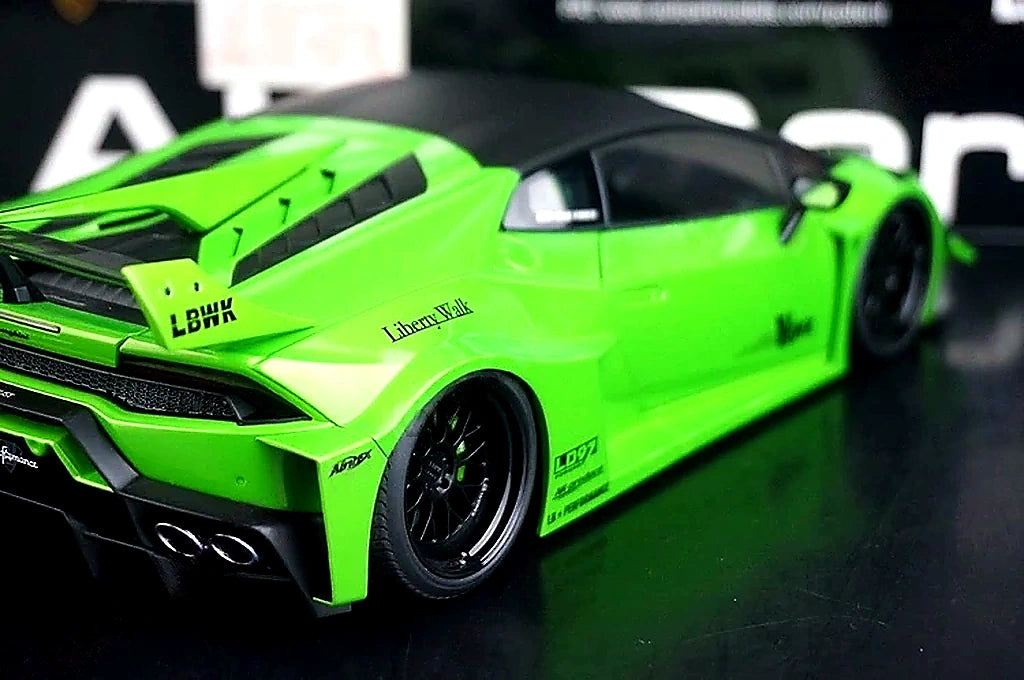 AutoArt Lamborghini 2015 هوراكان LP610-4 LB-ووركس جرين 1:18 – نموذج معدني قابل للجمع من القالب المصبوب