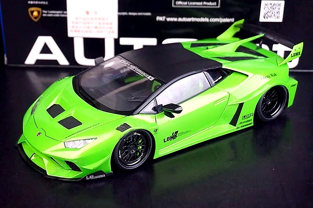 AutoArt Lamborghini 2015 هوراكان LP610-4 LB-ووركس جرين 1:18 – نموذج معدني قابل للجمع من القالب المصبوب