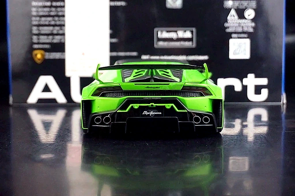 AutoArt Lamborghini 2015 هوراكان LP610-4 LB-ووركس جرين 1:18 – نموذج معدني قابل للجمع من القالب المصبوب