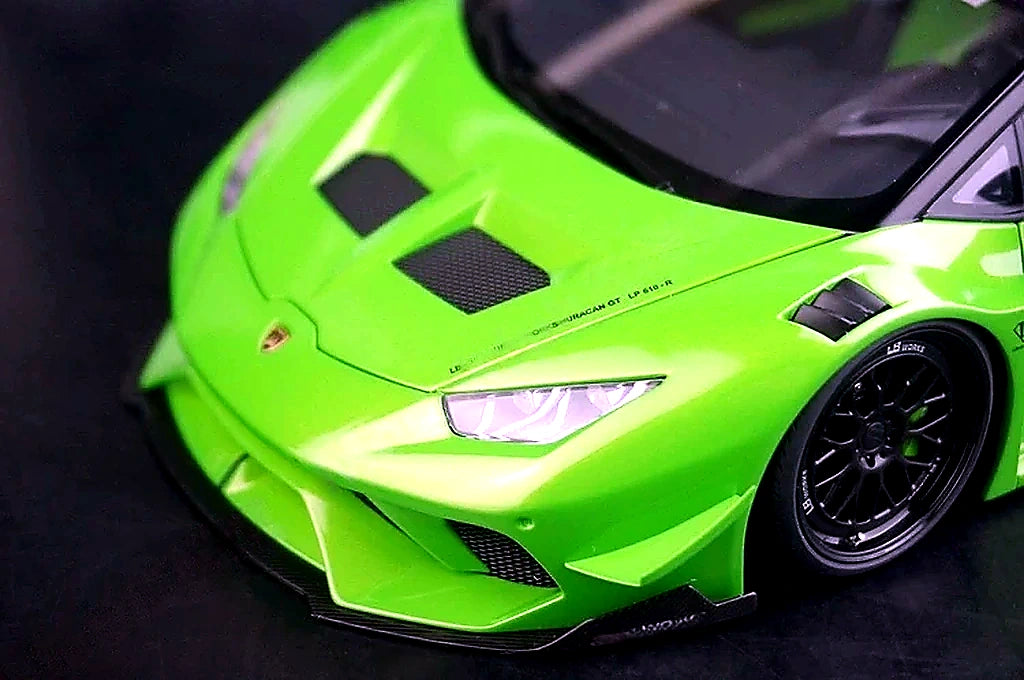 AutoArt Lamborghini 2015 هوراكان LP610-4 LB-ووركس جرين 1:18 – نموذج معدني قابل للجمع من القالب المصبوب