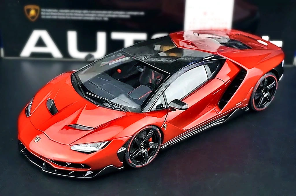 AutoArt Lamborghini 2016 سينتيناريو LP770-4 بورغندي 1:18 – نموذج معدني قابل للجمع مصبوب.