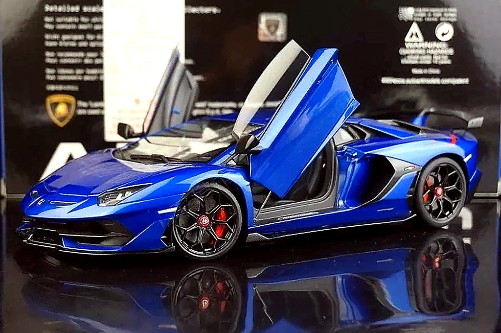 AutoArt Lamborghini 2018 Aventador SVJ بلو 1:18 – نموذج معدني قابل للجمع