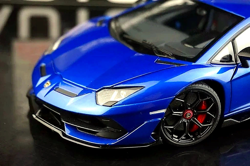 AutoArt Lamborghini 2018 Aventador SVJ بلو 1:18 – نموذج معدني قابل للجمع