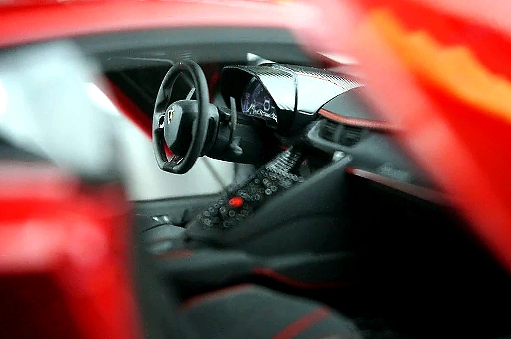 AutoArt Lamborghini 2018 Aventador SVJ بورغوندي 1:18 – نموذج معدني قابل للجمع من القالب المصبوب