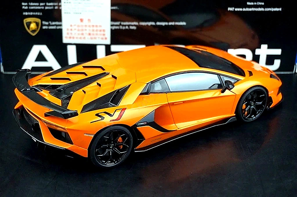 AutoArt Lamborghini 2018 Aventador SVJ Orange 1:18 – Modello da collezione pressofuso