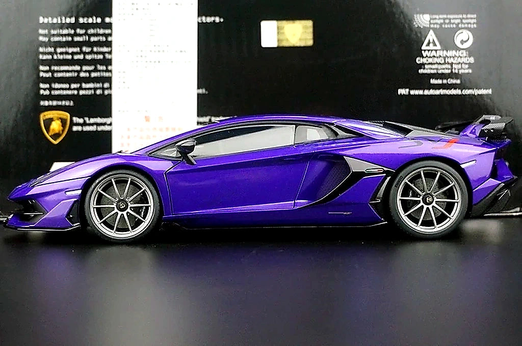 AutoArt Lamborghini 2018 Aventador SVJ Purple 1:18 – Modello da collezione in pressofuso