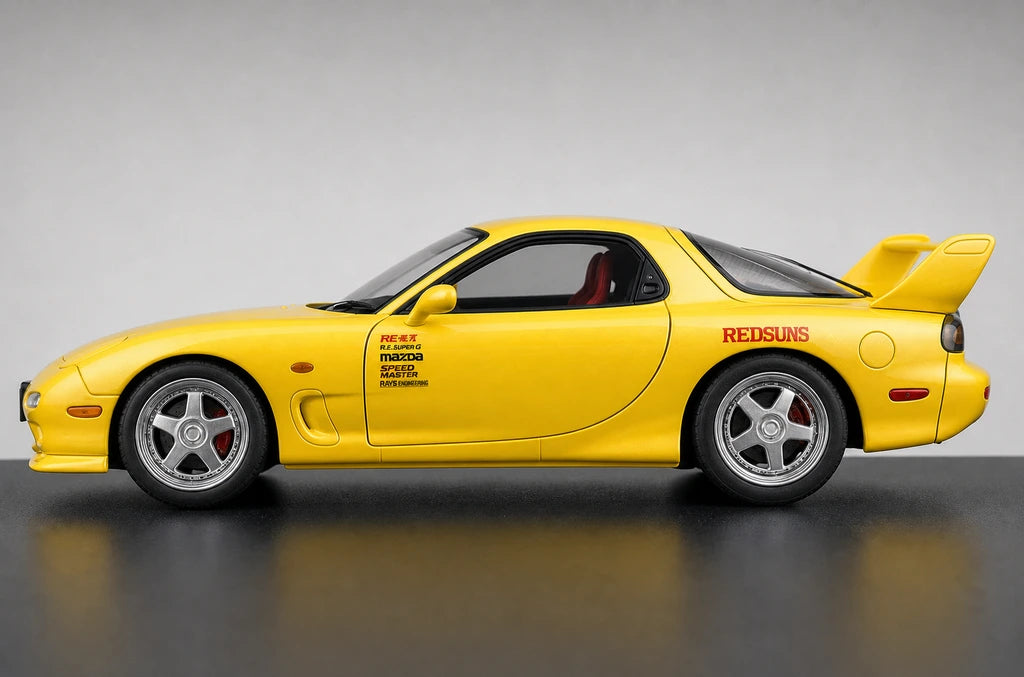 AutoArt Mazda 1992 RX-7 FD3S Initial D Yellow 1:18 – Modello da collezione in pressofuso