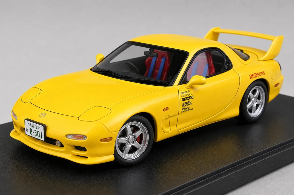AutoArt Mazda 1992 RX-7 FD3S Initial D Yellow 1:18 – Modello da collezione in pressofuso