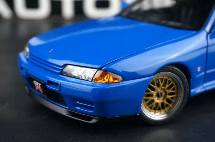 AutoArt Nissan 1993 Skyline GT-R R32 V-Spec BBS Wheel Blue 1:18 – modello da collezione pressofuso