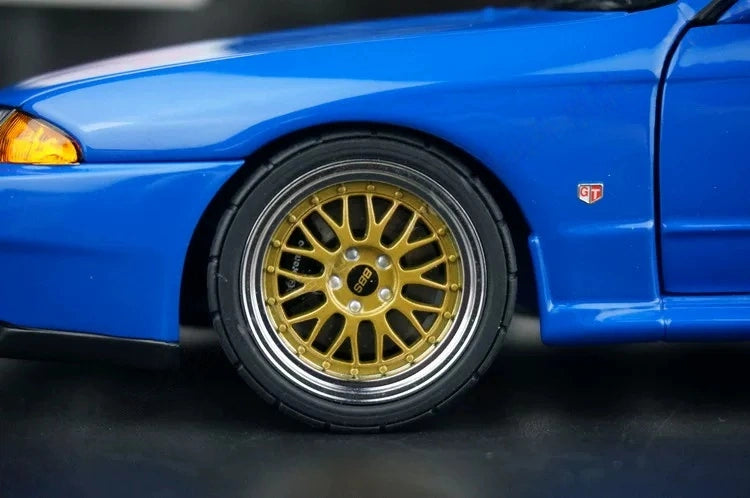 AutoArt Nissan 1993 Skyline GT-R R32 V-Spec BBS Wheel Blue 1:18 – modello da collezione pressofuso
