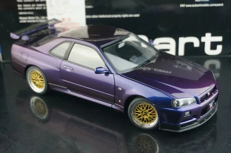 AutoArt Nissan 1999 Skyline GT-R R34 V-Spec BBS Wheel Purple 1:18 – Modello da collezione pressofuso