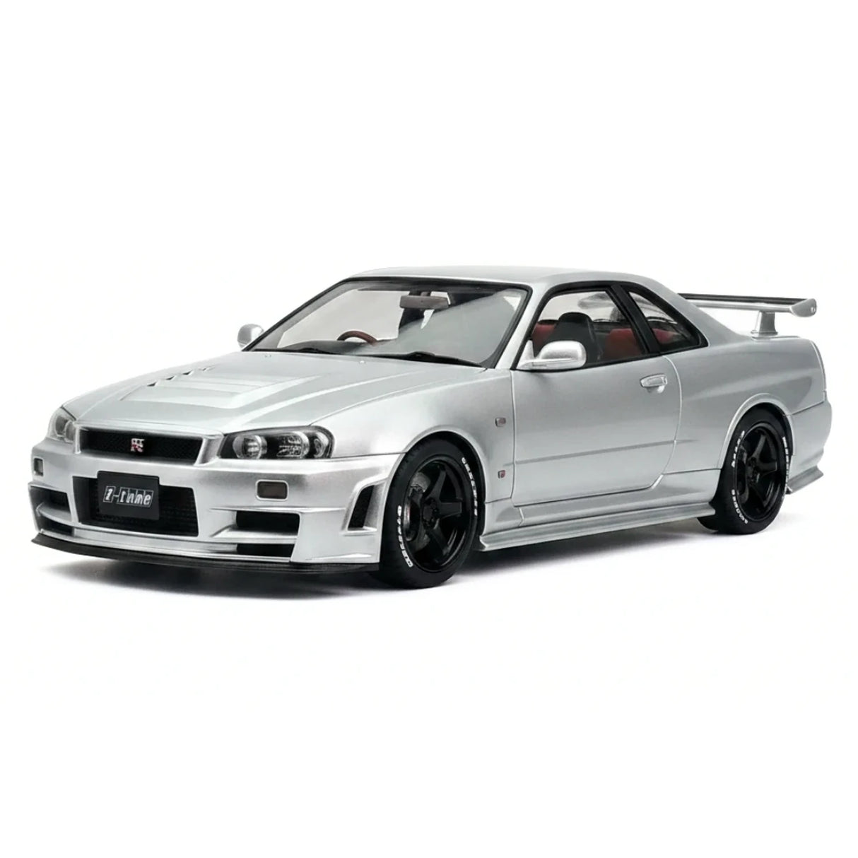 AutoArt Nissan 2005 Skyline GT-R R34 NISMO Z-tune سيلفر 1:18 – نموذج معدني قابل للجمع مصبوب، مصبوب.