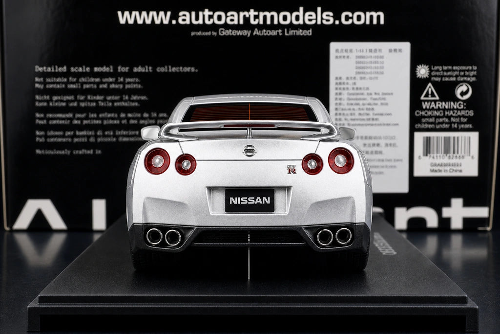 AutoArt Nissan 2009 GT-R R35 Silver 1:18 – Modello Pressofuso da collezione