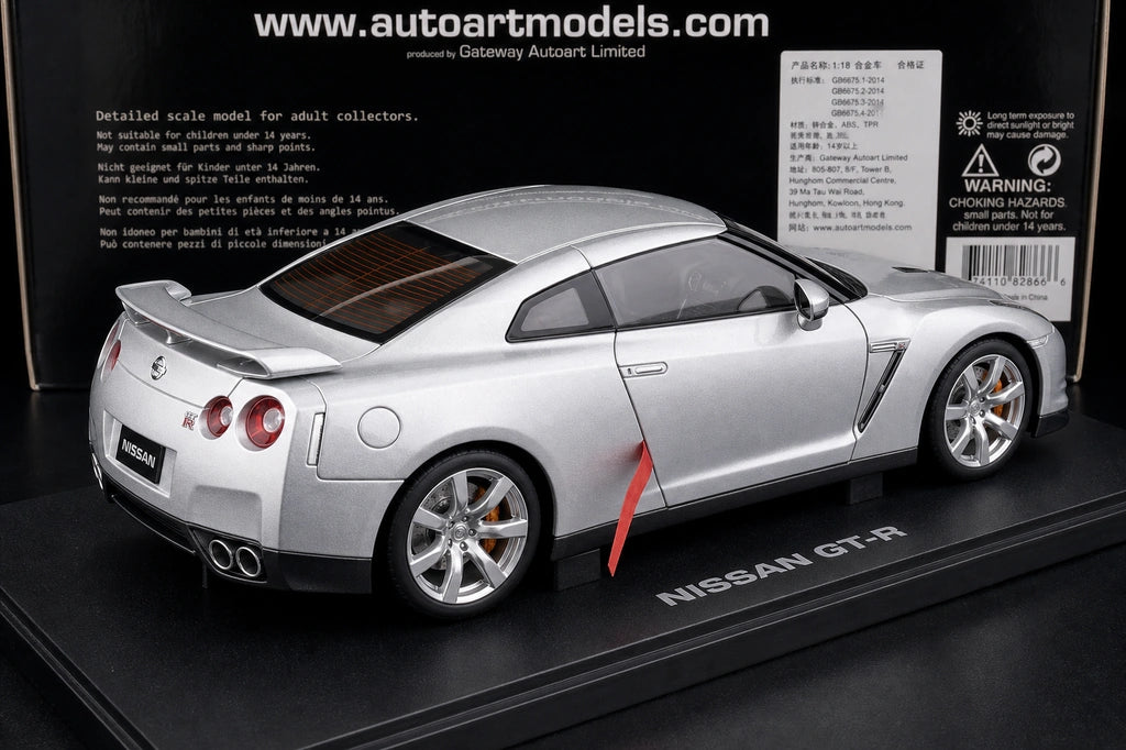 AutoArt Nissan 2009 GT-R R35 Silver 1:18 – Modello Pressofuso da collezione