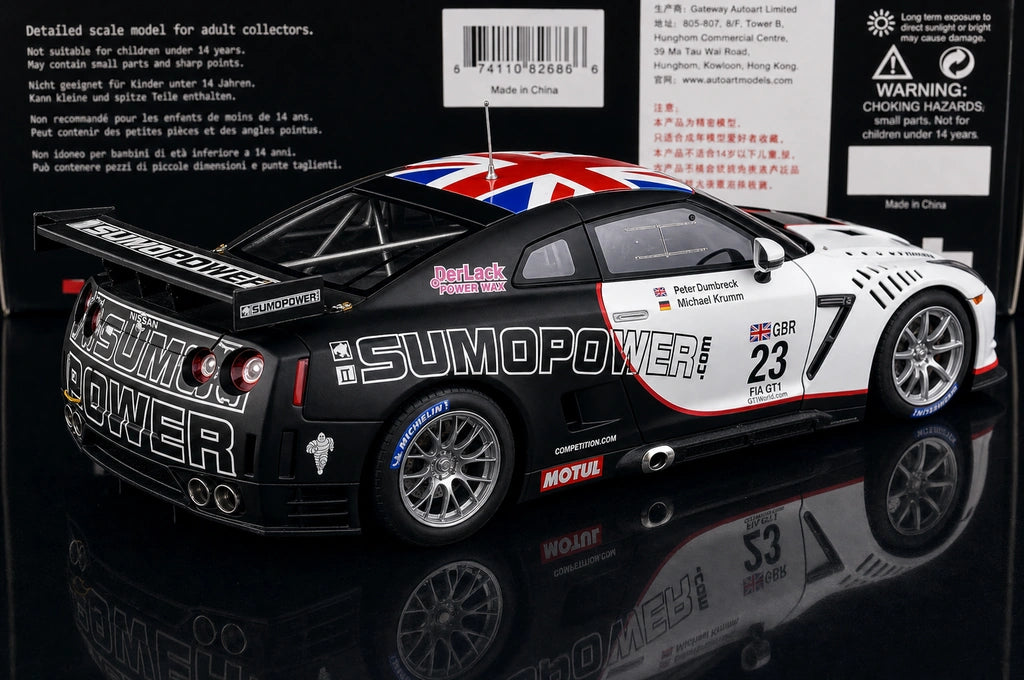 Nissan 2010 GT-R R35 FIA GT1 #23 1:18 modello da collezione pressofuso di AutoArt - vista 6