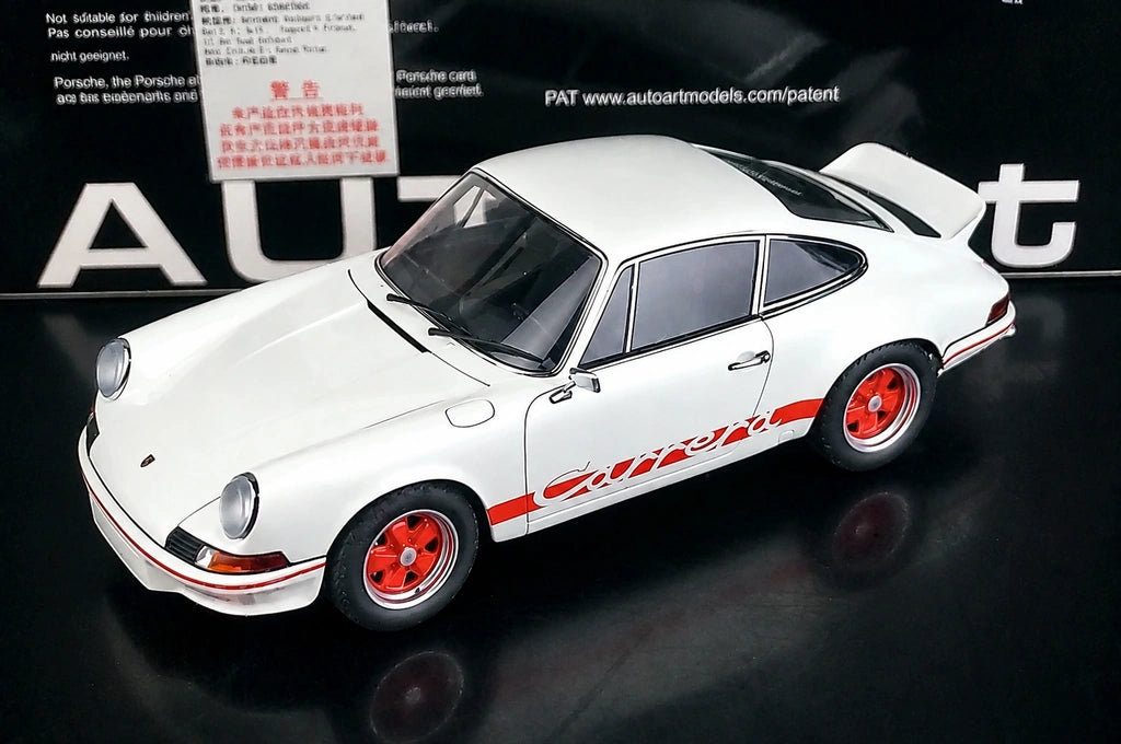 AutoArt Porsche 1973 911 Carrera RS 2.7 White 1:18 – Collectible Diecast Model Die-Cast