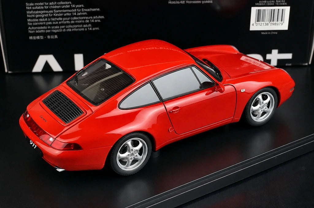 AutoArt Porsche 1995 911 993 Carrera Red 1:18 – Collectible Diecast Model Die-Cast