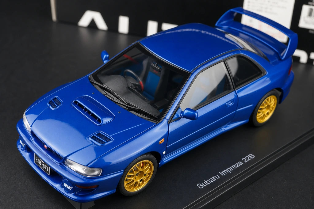AutoArt Subaru 1998 Impreza 22B Blue 1:18 – Modelo de Metal Fundido em Metal de Coleção