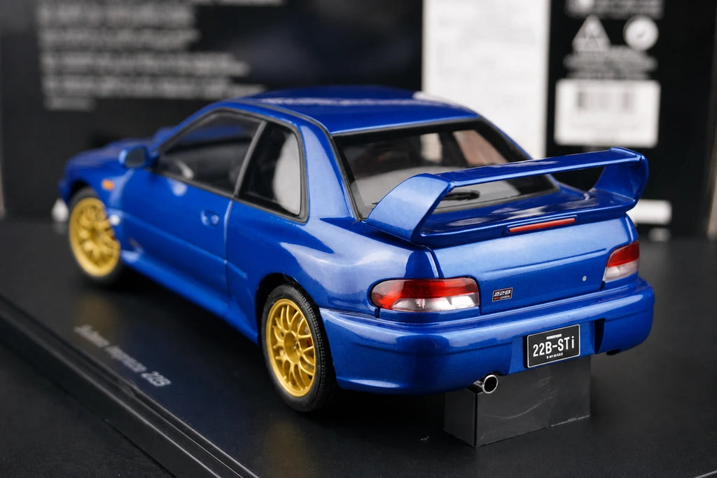 AutoArt Subaru 1998 Impreza 22B Blue 1:18 – Modelo de Metal Fundido em Metal de Coleção