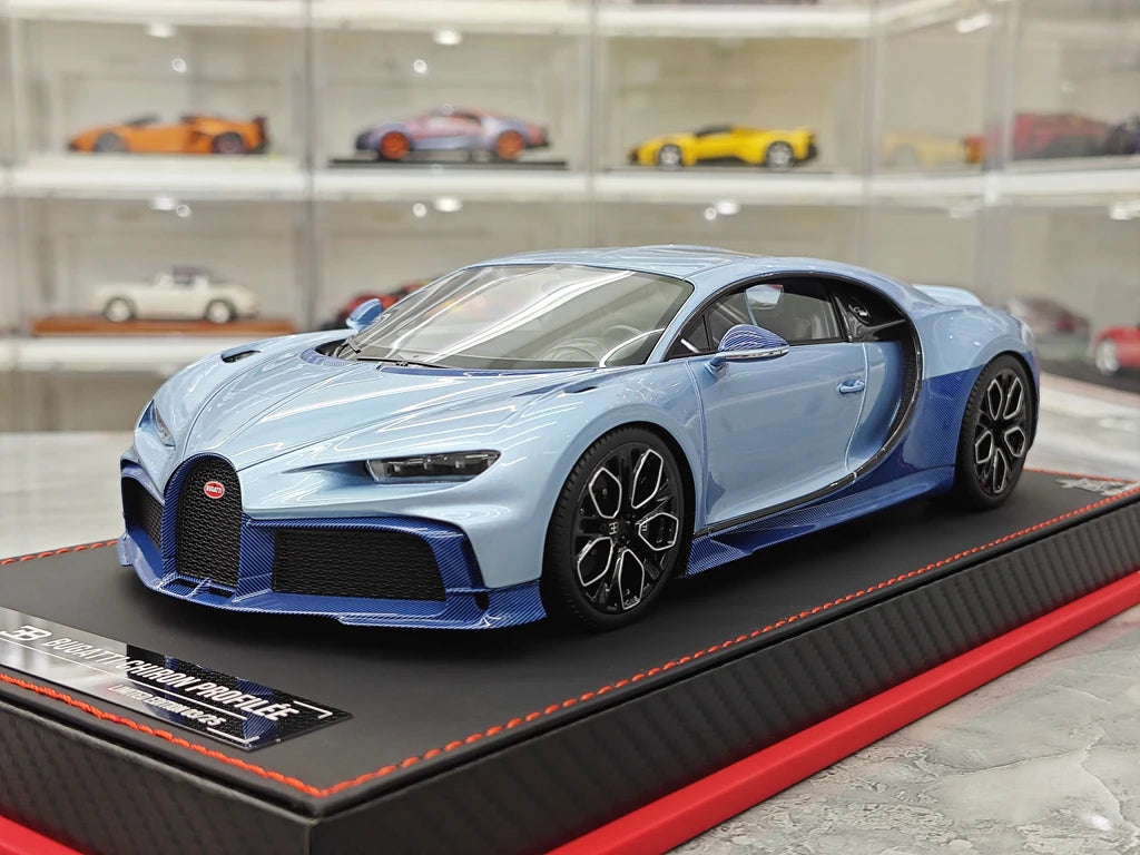 BBA Bugatti 2022 Chiron Profilee Ice Blue 1:18 – keräilyhartsimallihartsi