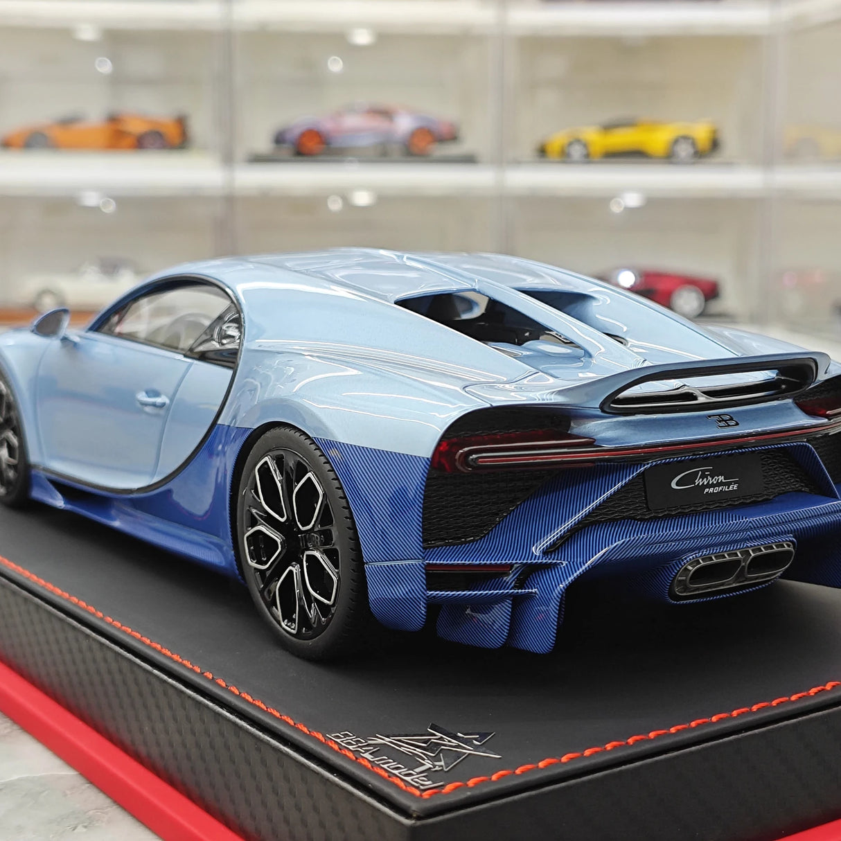 BBA Bugatti 2022 Chiron Profilee Ice Blue 1:18 – keräilyhartsimallihartsi