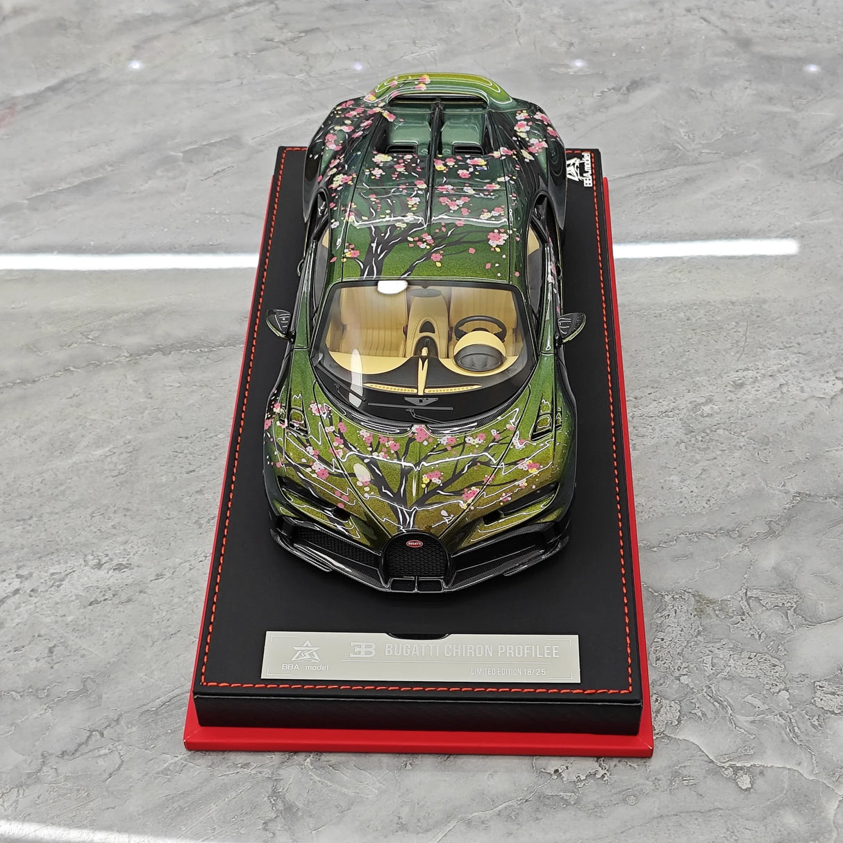 BBA Bugatti 2022 Chiron Profilee Sakura Gradient Green 1:18 – Keräilyhartsimallihartsi