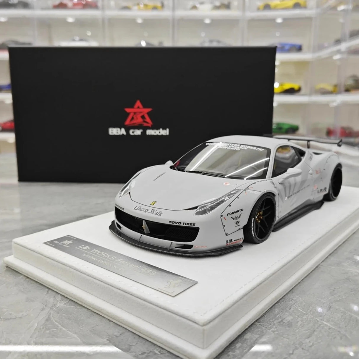 BBA Ferrari 2009 458 Italia LBWK Gray 1:18 – Collectible Resin Model Resin