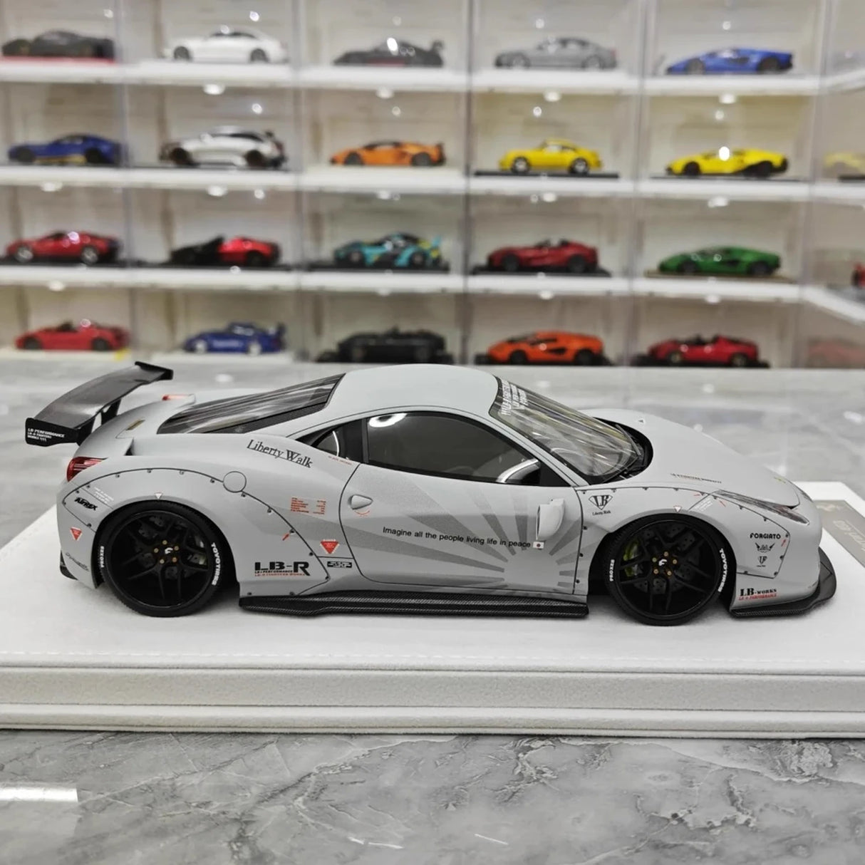 BBA Ferrari 2009 458 Italia LBWK Gray 1:18 – Collectible Resin Model Resin