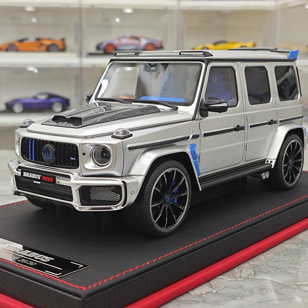 BBA Mercedes-Brabus 2025 G800 Tungsten Silver 1:18 – Résine modèle en résine de collection