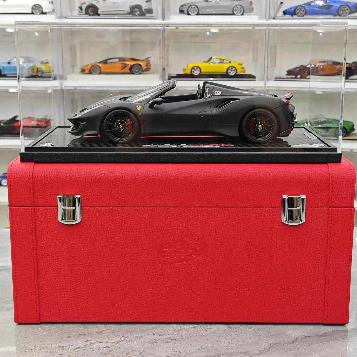 BBR Ferrari 2018 488 Pista Spider Nero Daytona 1:18 – Resina modello in resina collezionabile