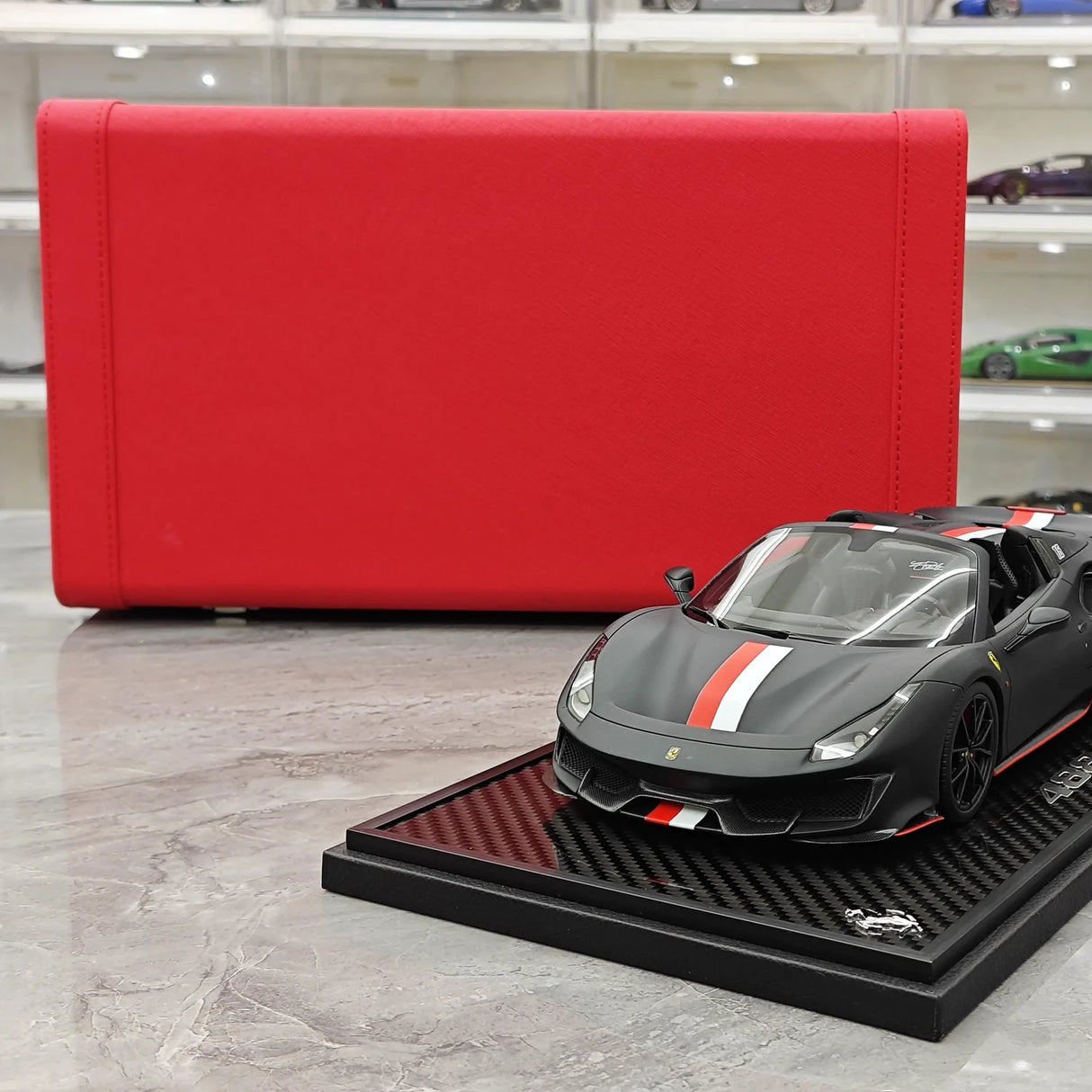BBR Ferrari 2018 488 Pista Spider Nero Daytona 1:18 – Resina modello in resina collezionabile