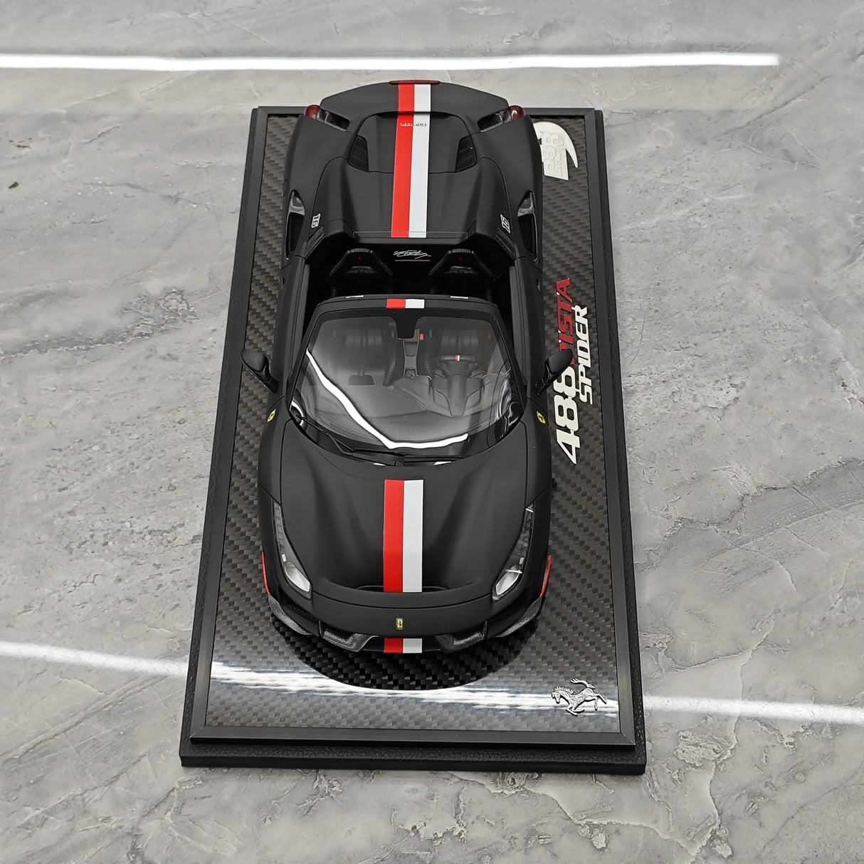 BBR Ferrari 2018 488 Pista Spider Nero Daytona 1:18 – Resina modello in resina collezionabile